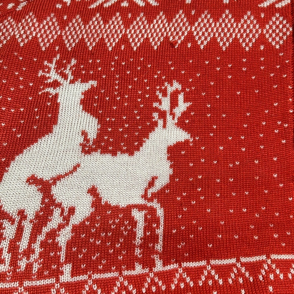 TIPSY ELVES Red White Cardigan Sweater Naughty Reindeer Size L Christmas‎ Ugly - Picture 6 of 6